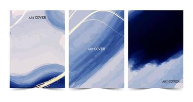 Set of hand painted abstract cover pages design vector