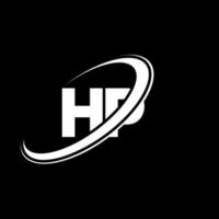 diseño del logotipo de la letra hp hp. letra inicial hp círculo vinculado en mayúsculas logo monograma rojo y azul. logotipo de hp, diseño de hp. caballos de fuerza, caballos de fuerza vector