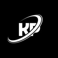 KP K P letter logo design. Initial letter KP linked circle uppercase monogram logo red and blue. KP logo, K P design. kp, k p vector
