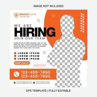 We Are Hiring Banner For Social Media Post Template vector