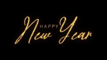 Happy New Year golden shine flickering text video