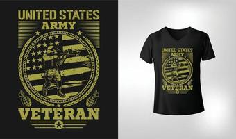 diseño de camiseta de veterano del ejército de estados unidos vector