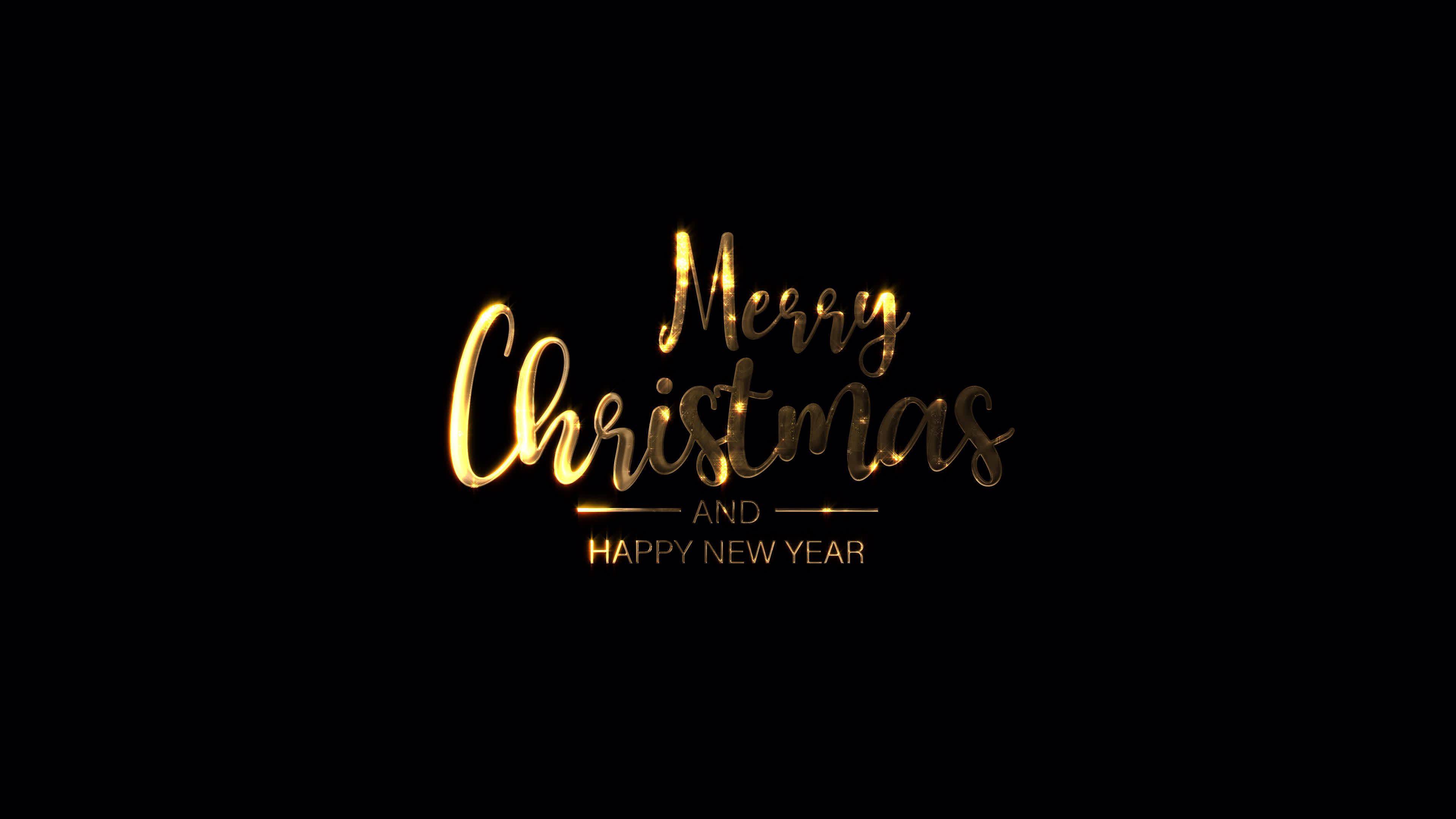 Merry Christmas and Happy New Year golden text 11773178 Stock Video at