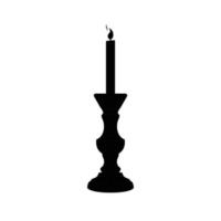 Candlestick Silhouette. Black and White Icon Design Elements on Isolated White Background vector
