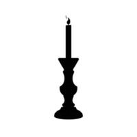 Candlestick Silhouette. Black and White Icon Design Elements on Isolated White Background vector