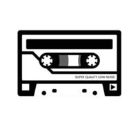 Cassette Silhouette. Black and White Icon Design Elements on Isolated White Background vector