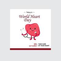 World heart day banner vector