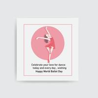 feliz dia mundial del ballet vector