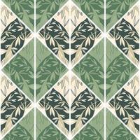 Hand drawn leaves mosaic seamless pattern. Creative botanical foliage endless wallpaper. Palm leaf tile. vector