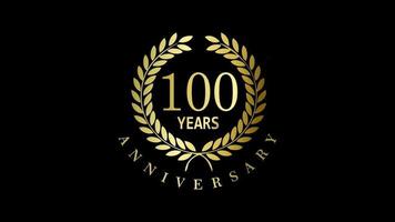 Luxury Logo Anniversary 100 Years Used for hotel, Spa, Restaurant, VIP, Fashion and Premium brand identity.  footage video. 4K Free Video