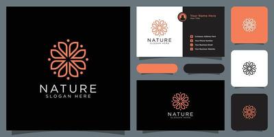 flower nature logo design template vector