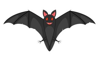 Benevolent and cheerful bat. Friendly character in flat style. Traditional halloween element. Vector Illustration isolated on white background.