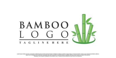 Bamboo logo design with creative concept Premium Vector