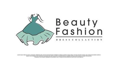diseño de logotipo de moda de belleza con vector premium de concepto único creativo