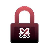 sword lock logo gradient design template icon element vector