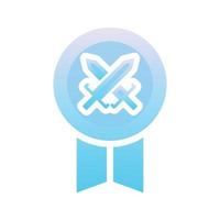 sword medal logo gradient design template icon element vector
