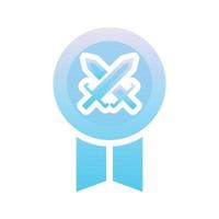 sword medal logo gradient design template icon element vector