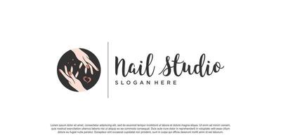 Nail logo design vector for beauty and care with unique concept