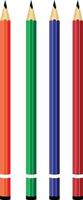 A set of brightly colored red, blue, green and orange pencils vector