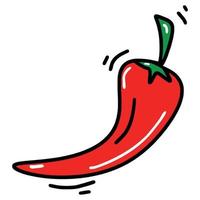 garabato, caricatura, pimiento rojo vector