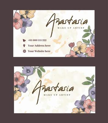beauty make up name card design premium vector