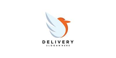 delivery logo design with icon creative concept premium vector