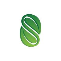 S Lattar leaf logo vector