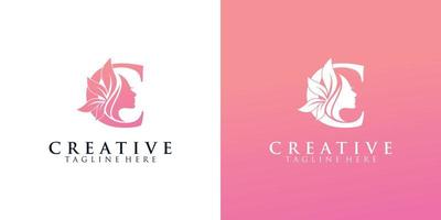 Letter C logo combination  beauty logo icon Premium Vector