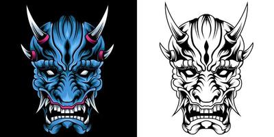 oni mask. hannya mask vector illustration