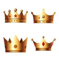 Set of Crown isolated on white background vector