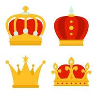 Set of Crown isolated on white background vector