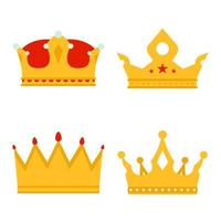 Set of Crown isolated on white background vector