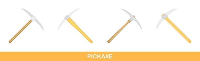 Set of Pickaxe isolated on white background vector