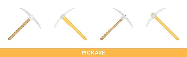 Set of Pickaxe isolated on white background vector