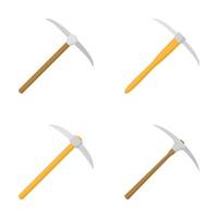 Set of Pickaxe isolated on white background vector