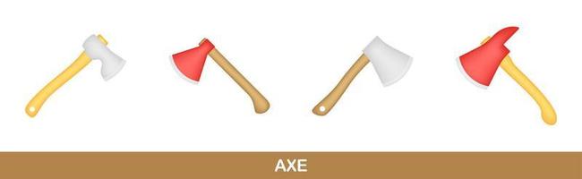 Set of Axe isolated on white background vector