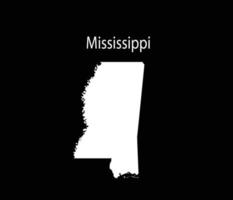 mississippi mapa ilustración vectorial en fondo negro vector