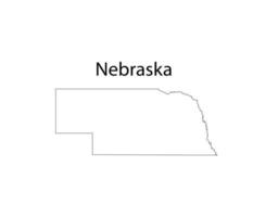 Nebraska Map Line Art Vector Illustration