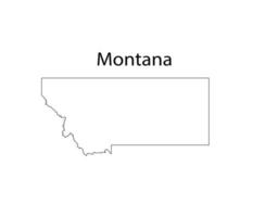 Montana Map Line Art Vector Illustration