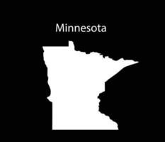 Minnesota Map Vector Illustration in Black Background