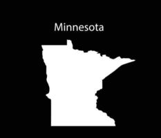 Ilustración de vector de mapa de Minnesota en fondo negro