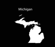 Ilustración de vector de mapa de michigan en fondo negro