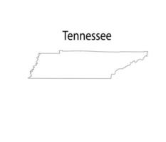 Ilustración de vector de arte de línea de mapa de Tennessee