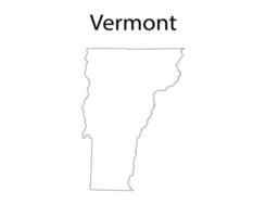 Vermont Map Line Art Vector Illustration