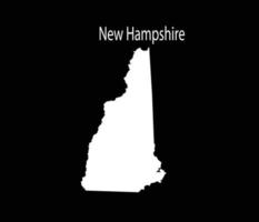 Ilustración de vector de mapa de New Hampshire en fondo negro