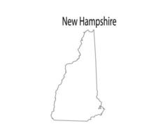 New Hampshire Map Line Art Vector Illustration