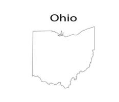 Ilustración de vector de arte de línea de mapa de ohio
