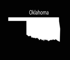 Ilustración de vector de mapa de Oklahoma en fondo negro