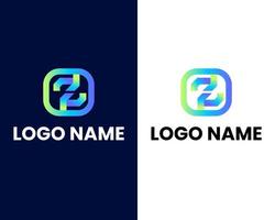 plantilla de diseño de logotipo moderno de letra s y z vector