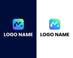 letter m technology modern logo design template vector